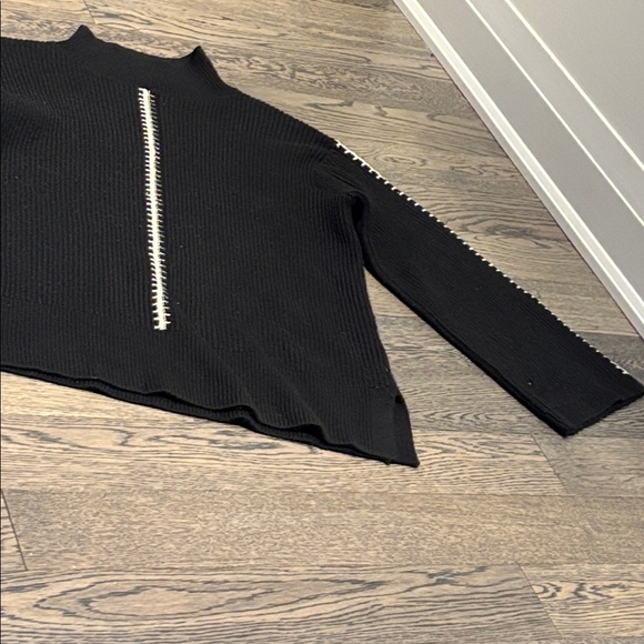 FCUk 1980’s contrast Stitch mock Sweater 3/4 Sleeve Size XS - Picture 6 of 17